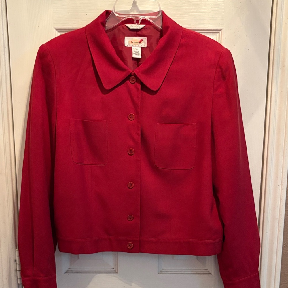 Talbots Women's Red Silk Blazer